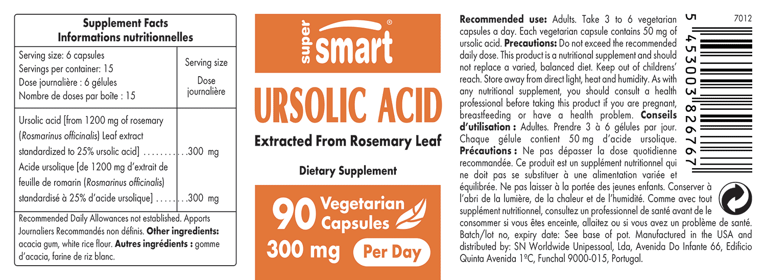 Ursolic Acid 50 mg | Complément d'Acide Ursolique pour la Ursolic Acid 50 mg | Complément d'Acide Ursolique pour la