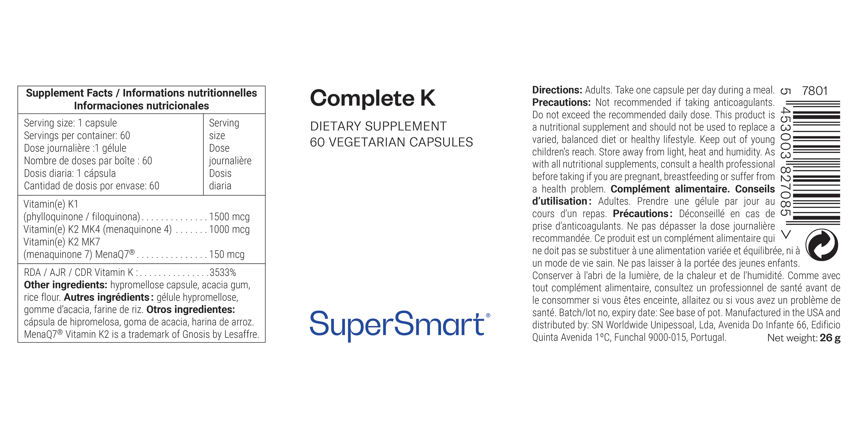 Suplemneto de vitamina K
