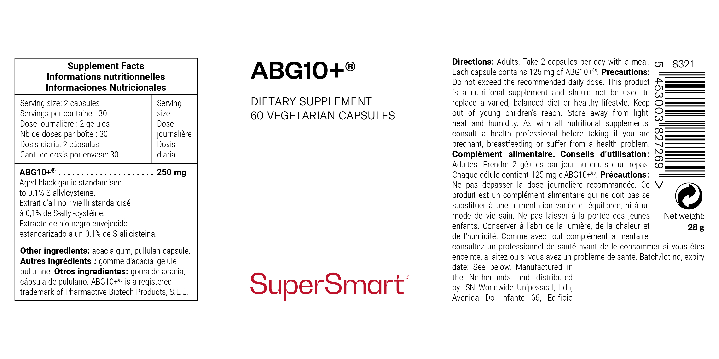 Suplemento alimentar de alho negro fermentado bio