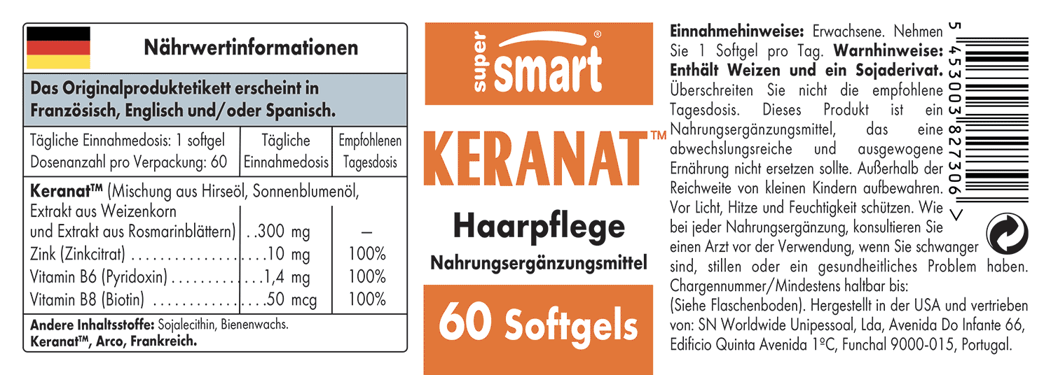 Bestes Nahrungsergänzungsmittel gegen Haarausfall Keranat™ Bewertungen