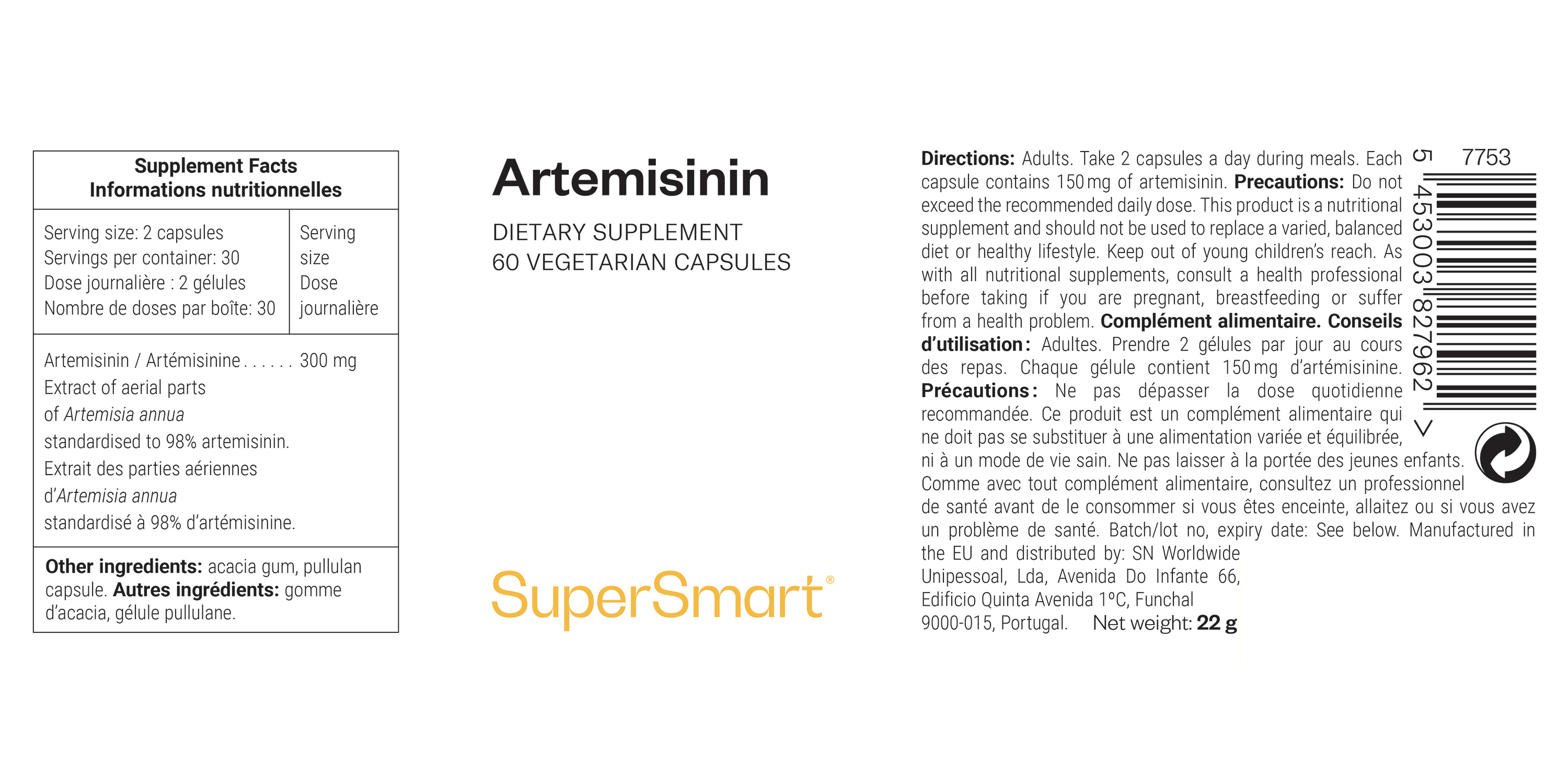 Complemento alimenticio de artemisinina