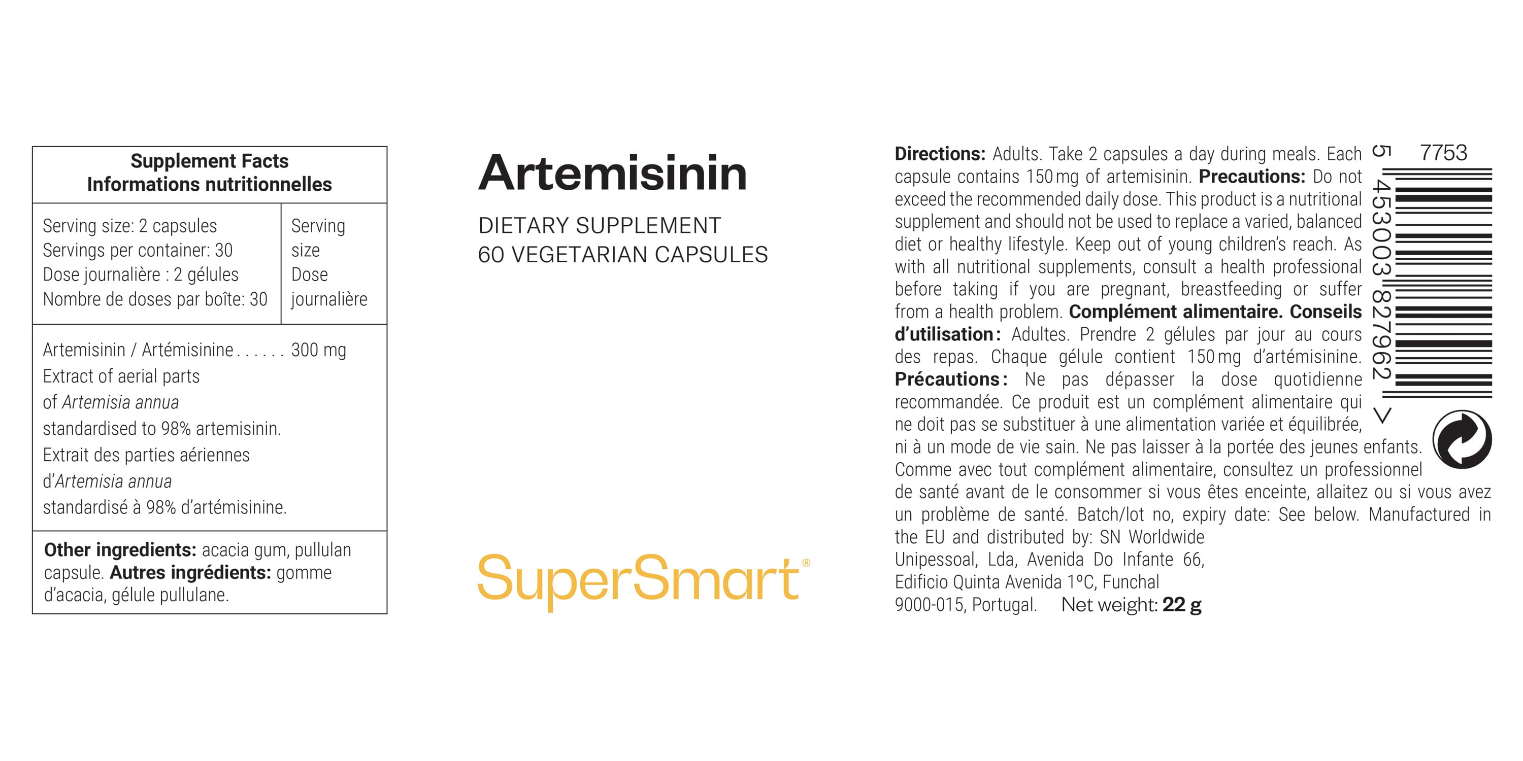 Complément alimentaire d'artémisinine