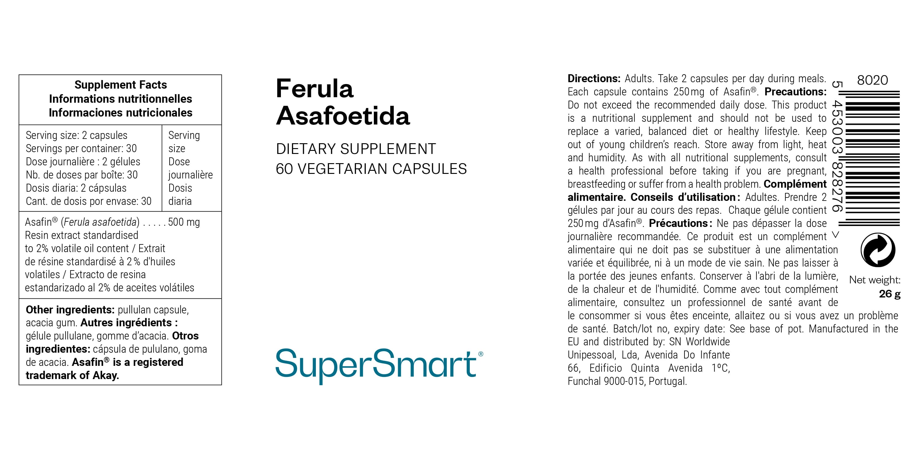 Complemento alimenticio de Ferula Asafoetida