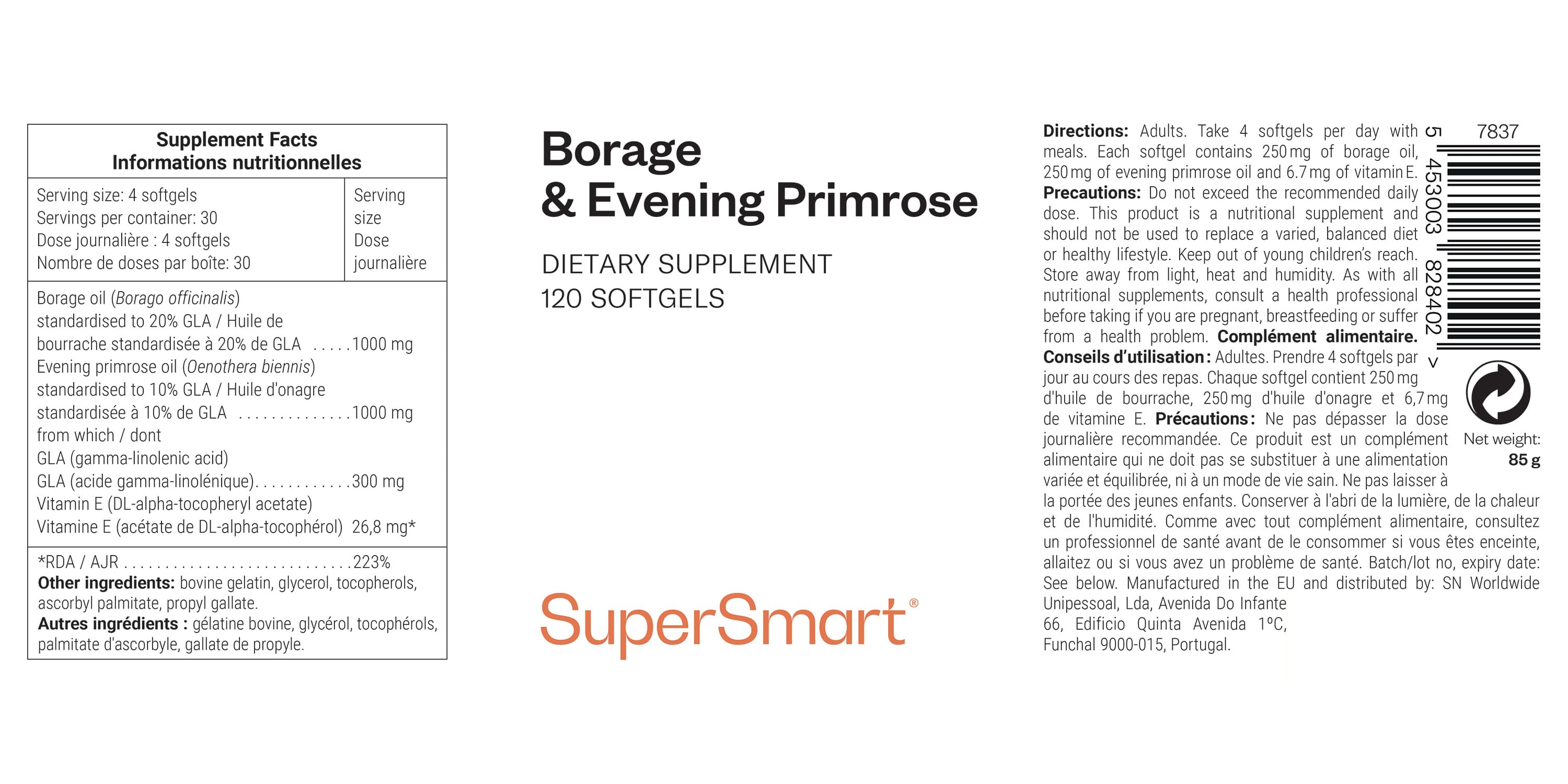 Borage and evening primrose oil dietary supplement