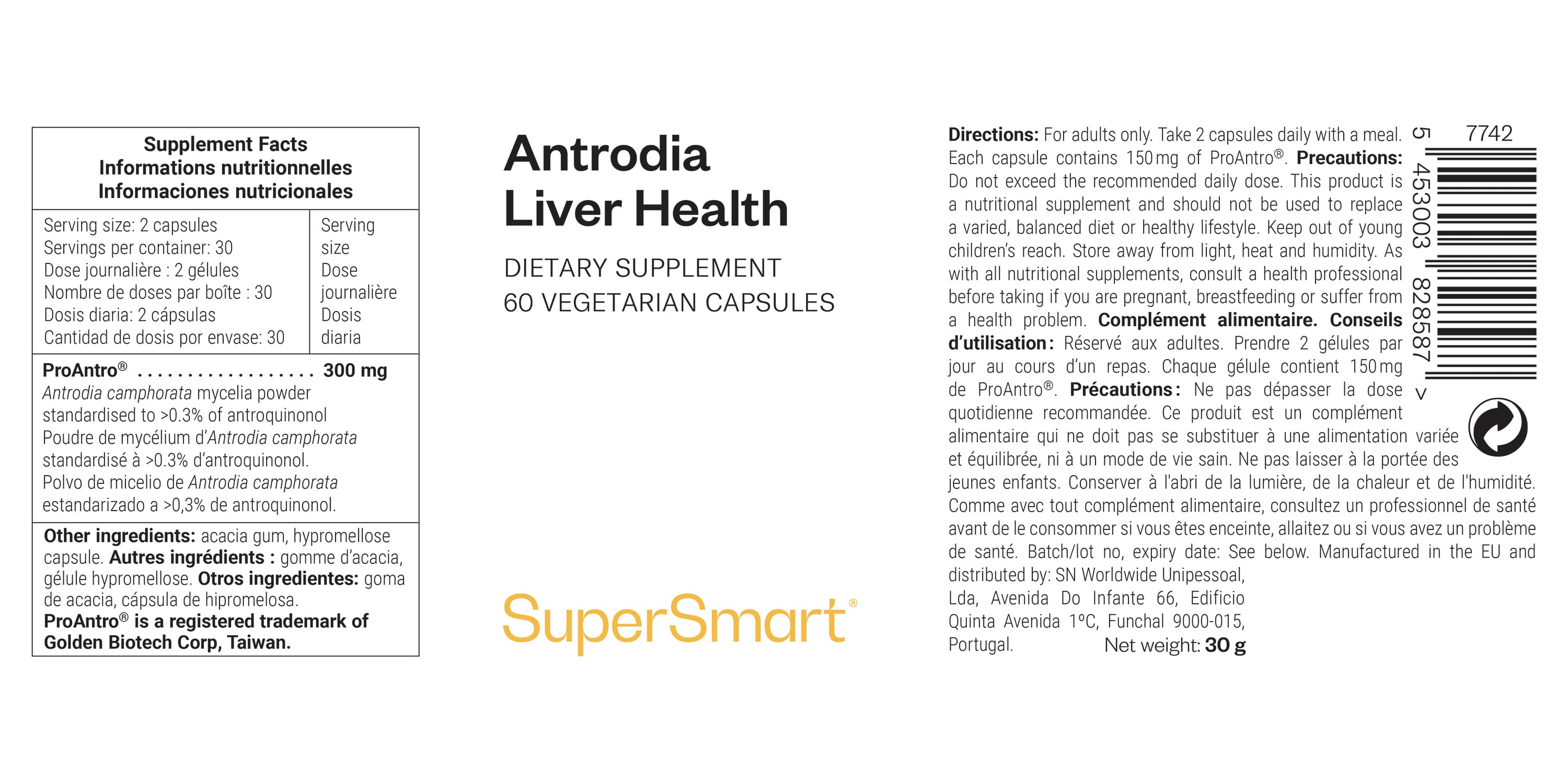 Complemento de antrodia détox para el hígado