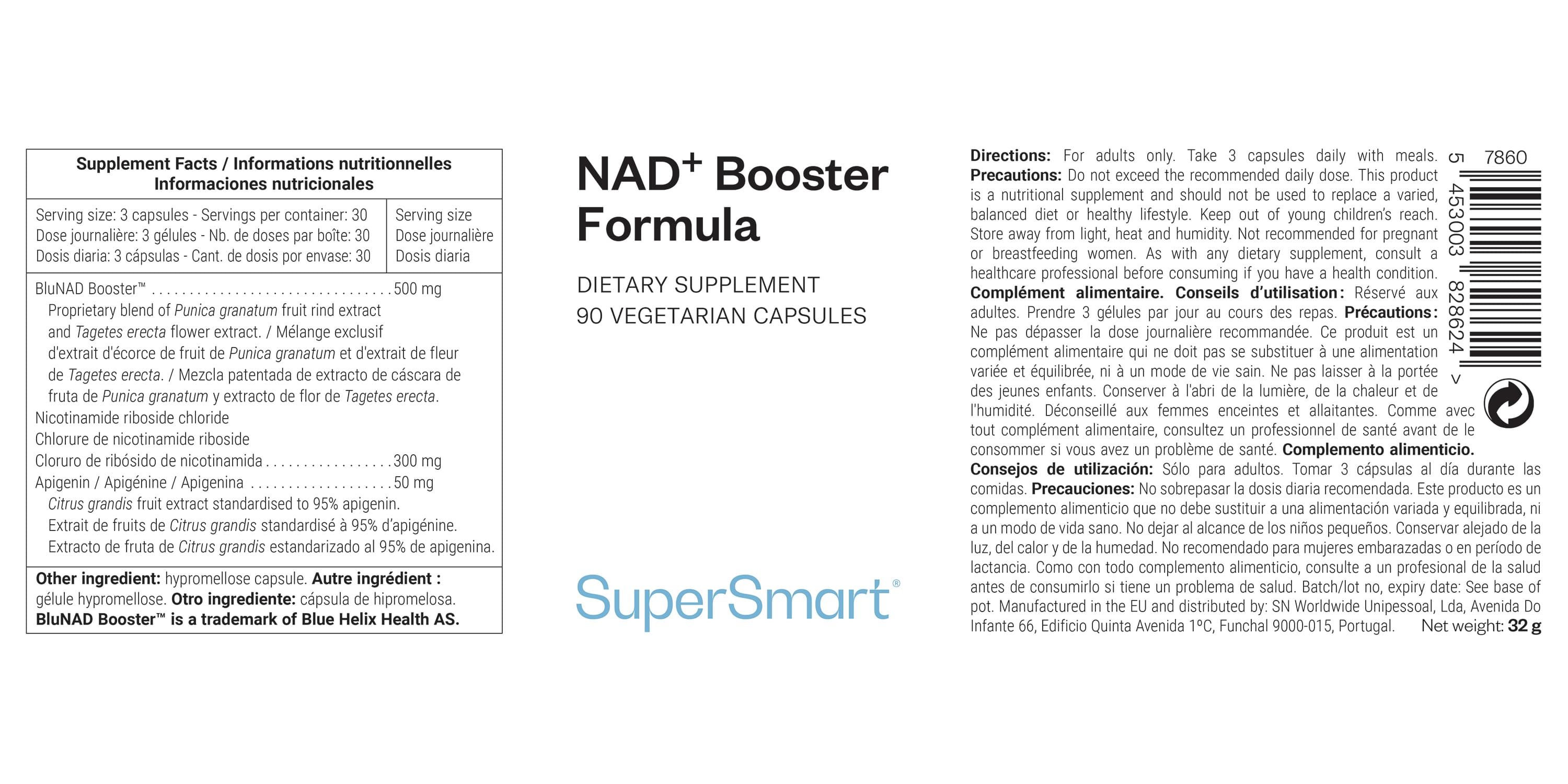 NAD+ Booster Formula Food Supplement