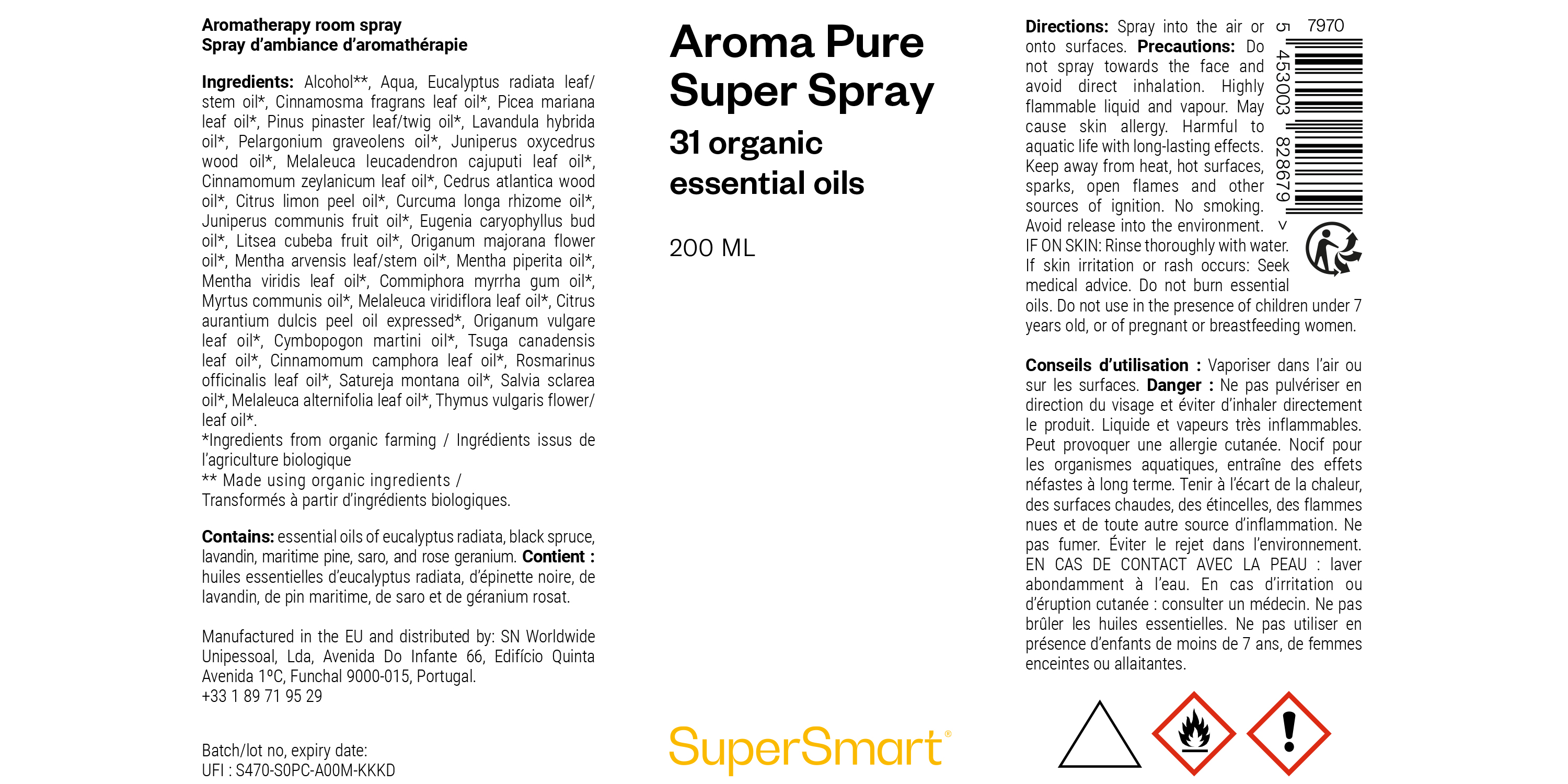 Spray assainissant et purifiant aux huiles essentielles