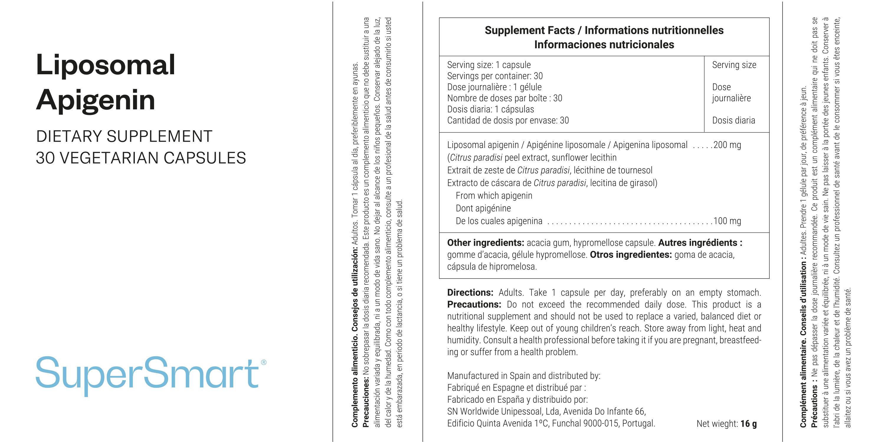 Complément alimentaire d'apigénine liposomale