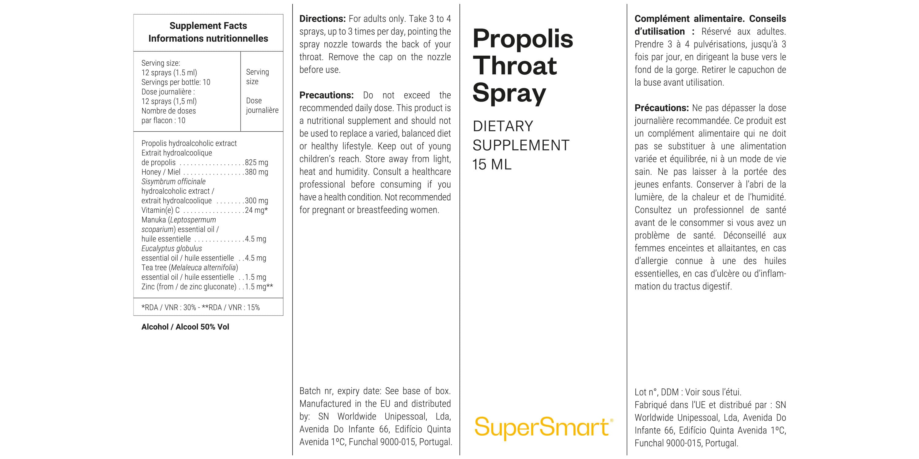 Spray de propóleo para la garganta