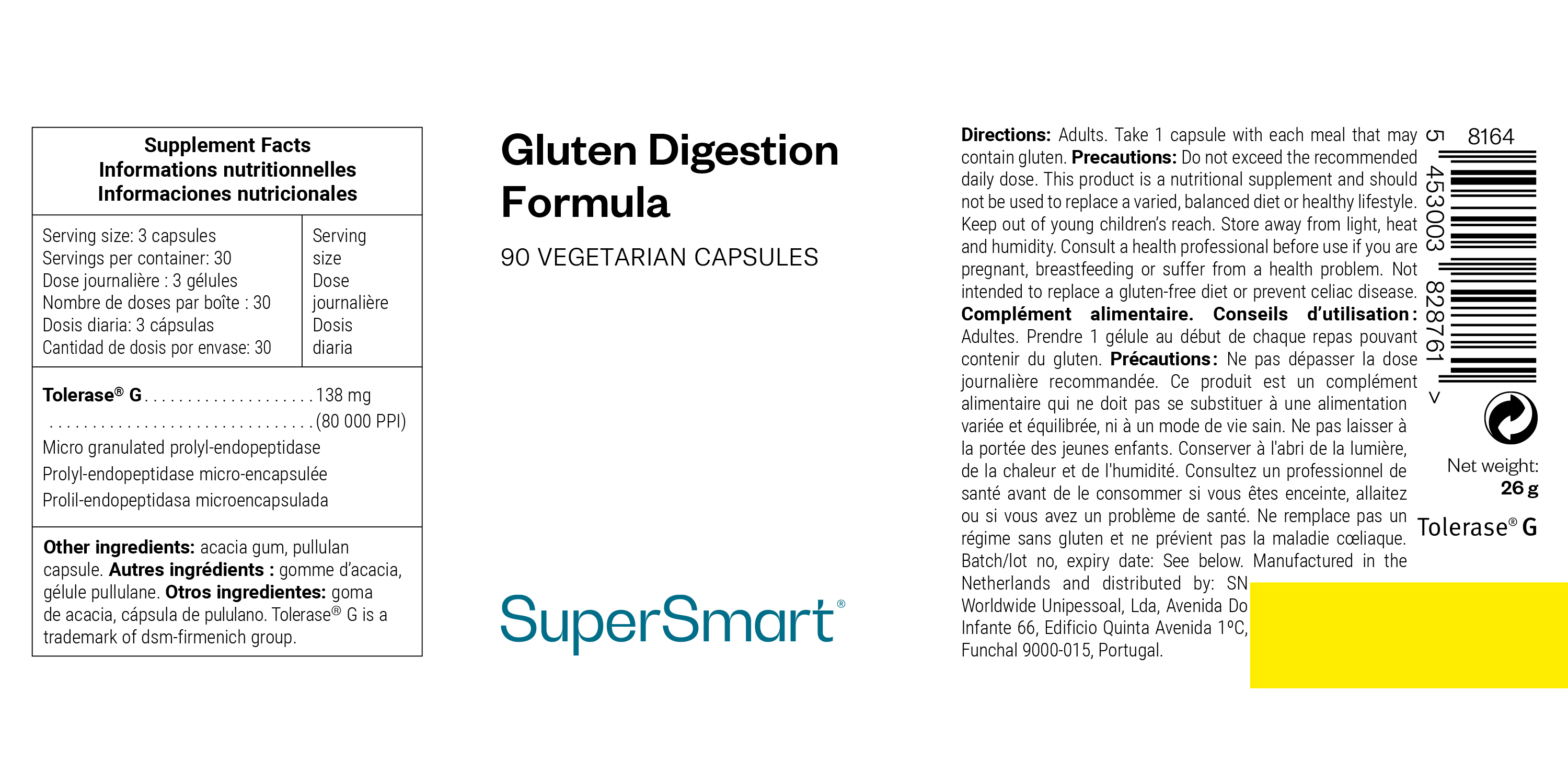 Enzymatisch voedingssupplement voor de vertering van gluten