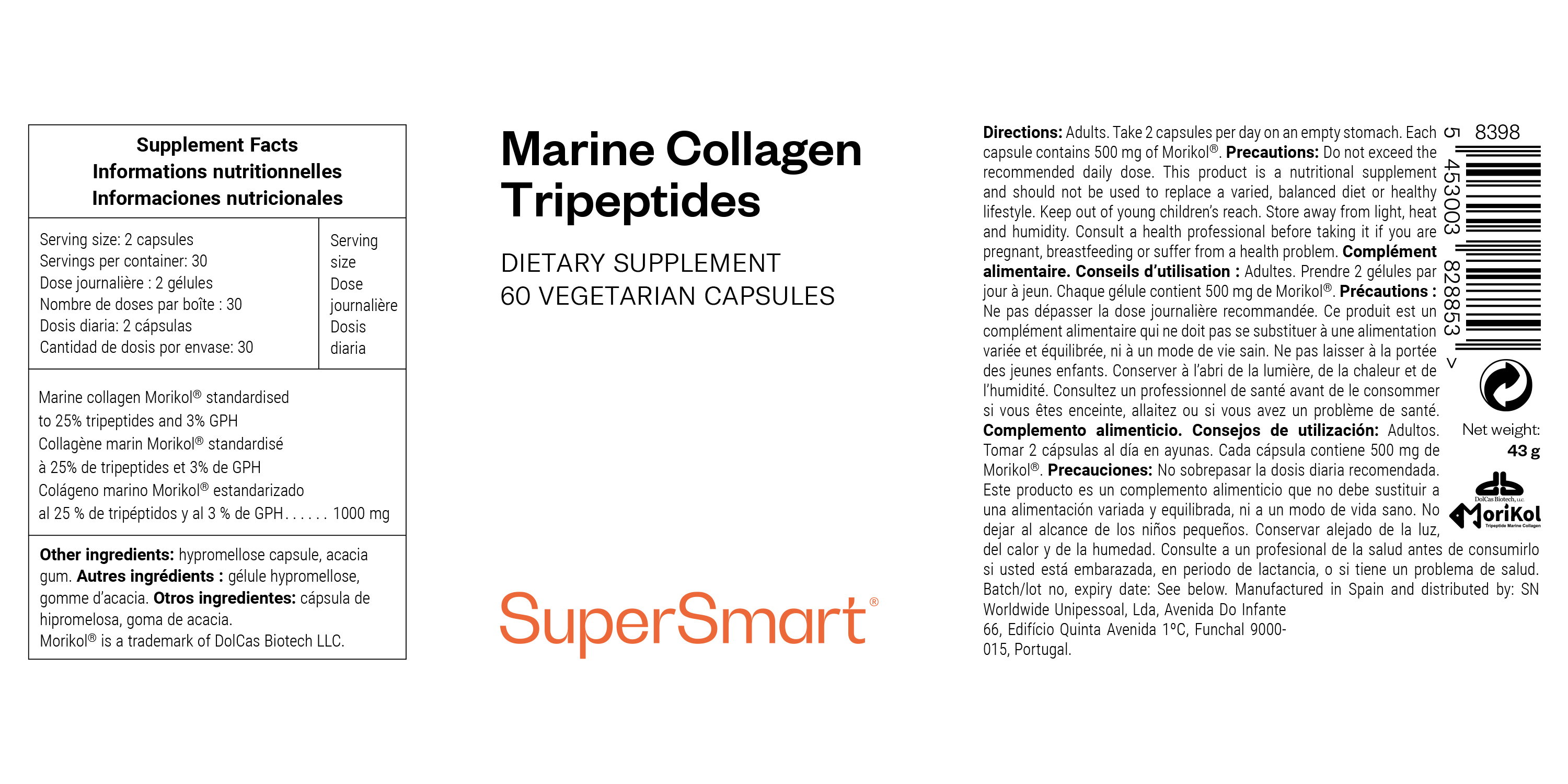 Tripeptides de collagène marin en gélules