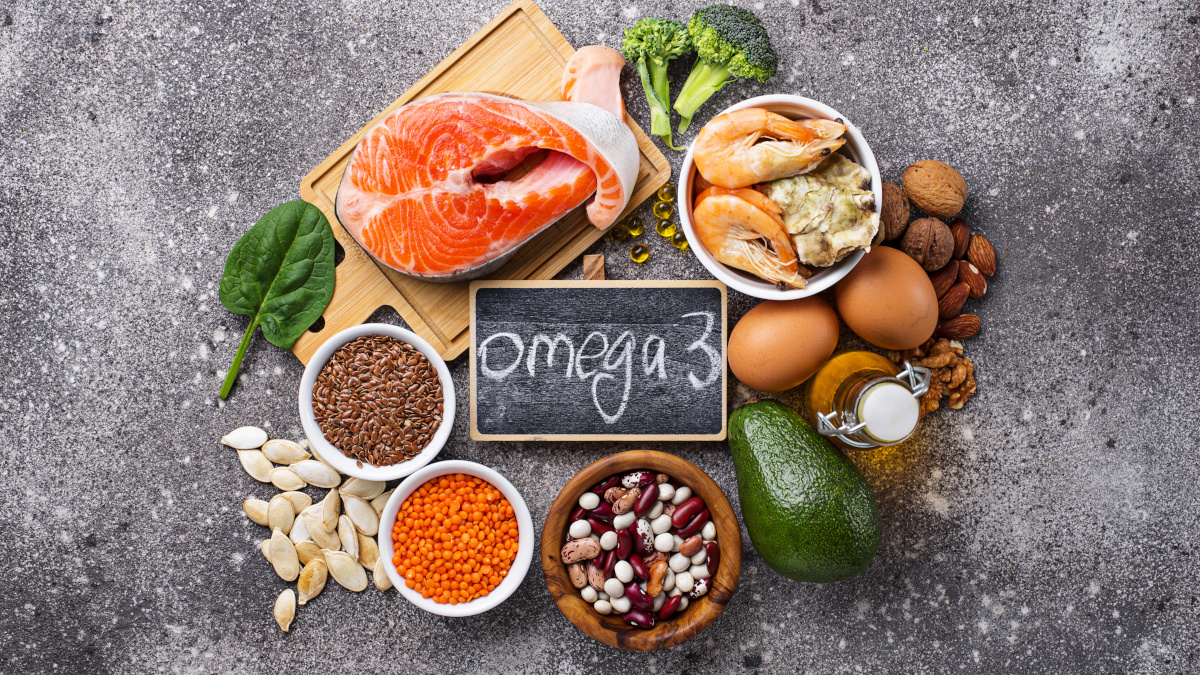Vegetarische en dierlijke voeding die rijk is aan omega-3 