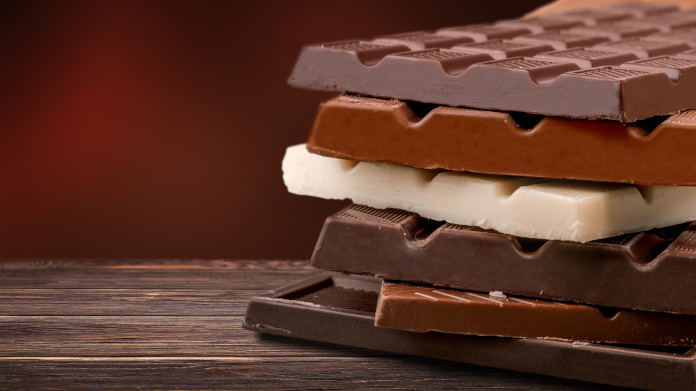 Pure chocolade, witte chocolade en melkchocolade 