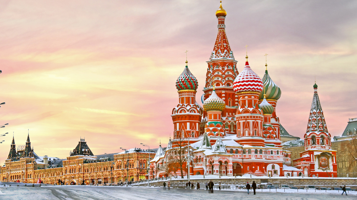 Russische Kathedrale im Schnee