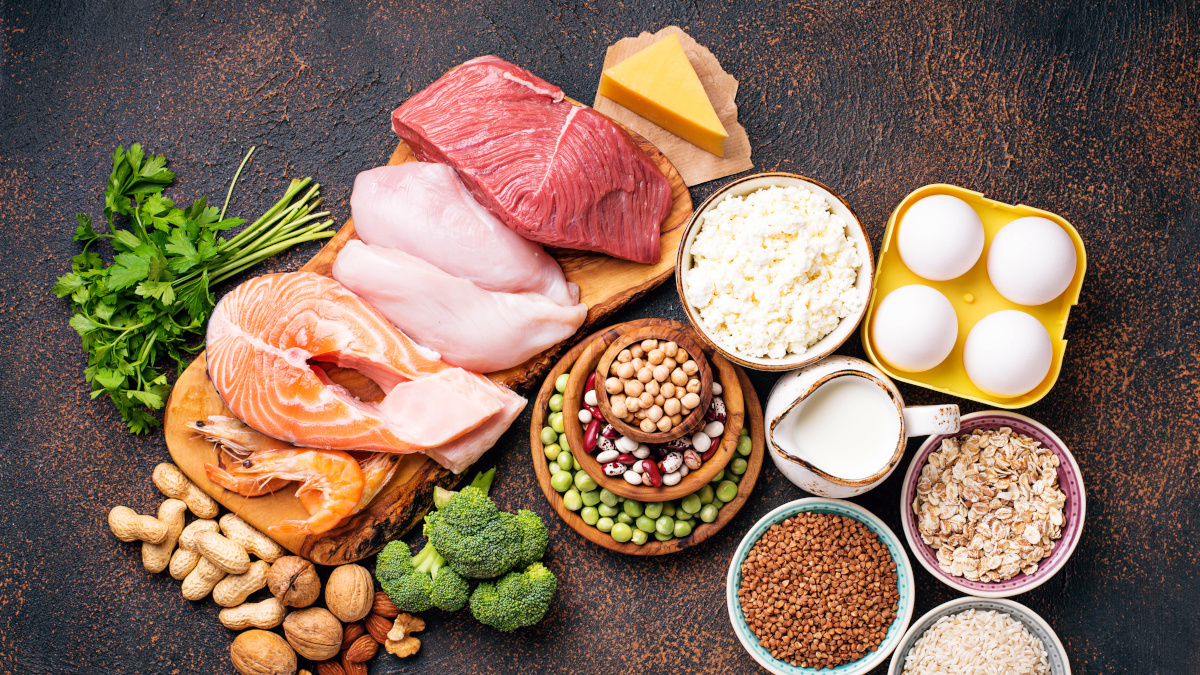 Meat, fish, nuts and other sources of protein